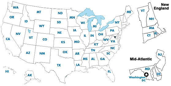 Map of US States